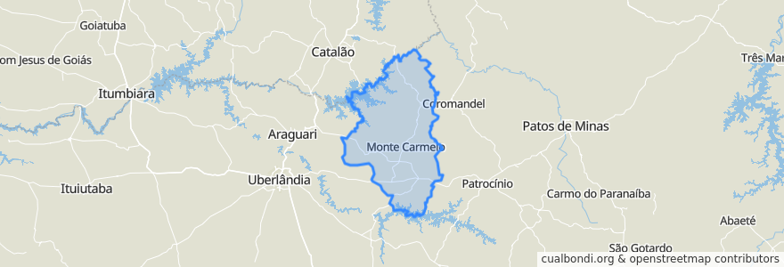 Mapa de ubicacion de Região Geográfica Imediata de Monte Carmelo.