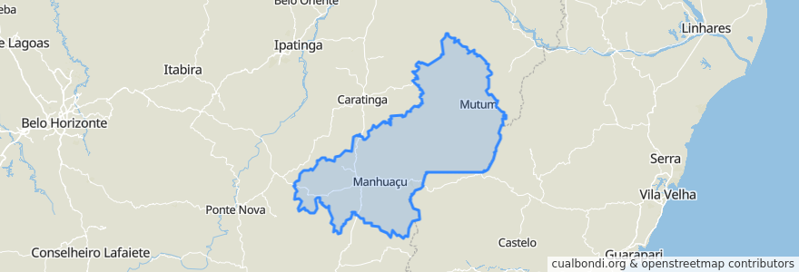 Mapa de ubicacion de Região Geográfica Imediata de Manhuaçu.