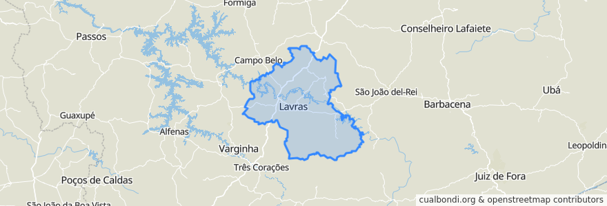 Mapa de ubicacion de Região Geográfica Imediata de Lavras.