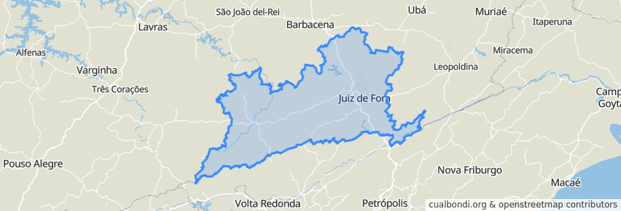 Mapa de ubicacion de Região Geográfica Imediata de Juiz de Fora.