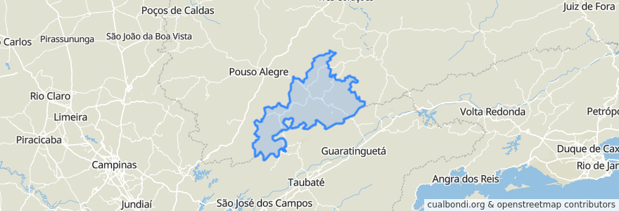 Mapa de ubicacion de Região Geográfica Imediata de Itajubá.