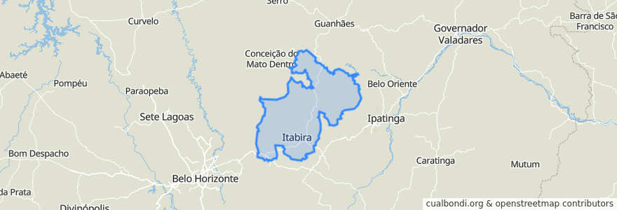 Mapa de ubicacion de Região Geográfica Imediata de Itabira.