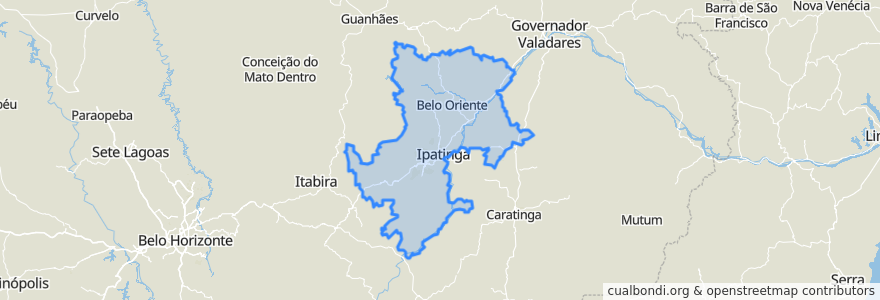 Mapa de ubicacion de Região Geográfica Imediata de Ipatinga.