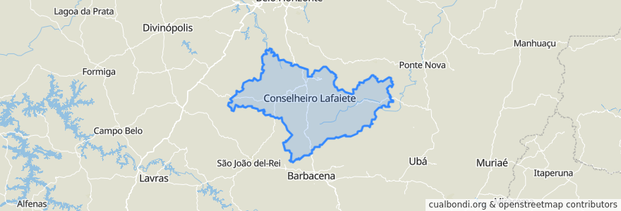 Mapa de ubicacion de Região Geográfica Imediata de Conselheiro Lafaiete.