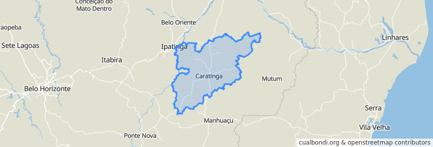 Mapa de ubicacion de Região Geográfica Imediata de Caratinga.