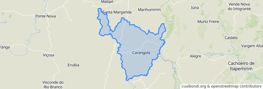 Mapa de ubicacion de Região Geográfica Imediata de Carangola.