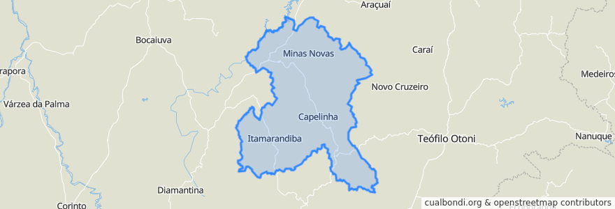 Mapa de ubicacion de Região Geográfica Imediata de Capelinha.