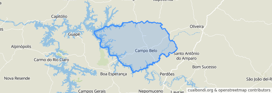 Mapa de ubicacion de Região Geográfica Imediata de Campo Belo.