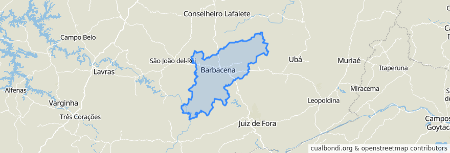 Mapa de ubicacion de Região Geográfica Imediata de Barbacena.