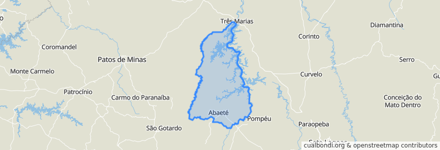 Mapa de ubicacion de Região Geográfica Imediata de Abaeté.