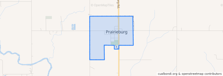 Mapa de ubicacion de Prairieburg.