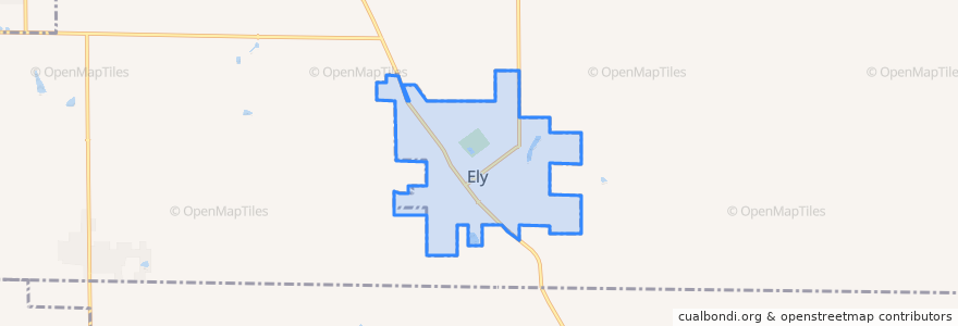 Mapa de ubicacion de Ely.