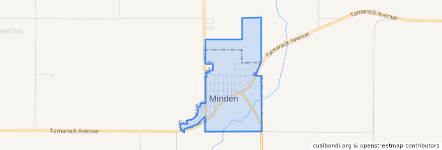 Mapa de ubicacion de Minden.