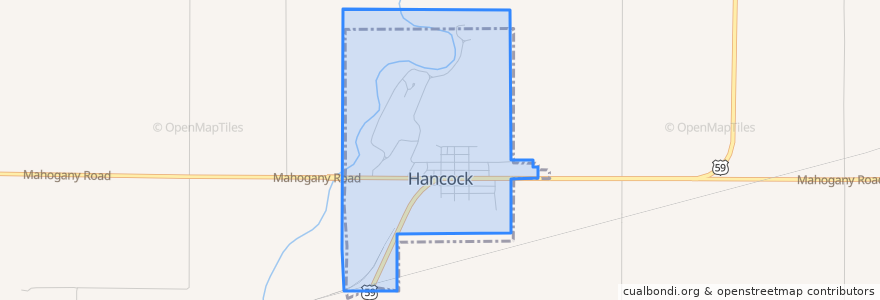 Mapa de ubicacion de Hancock.