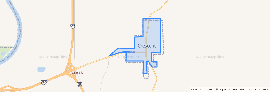 Mapa de ubicacion de Crescent.