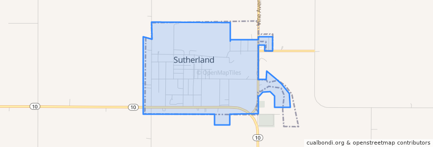 Mapa de ubicacion de Sutherland.