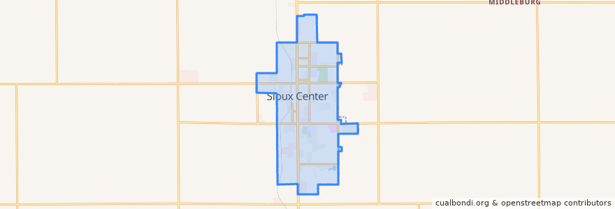 Mapa de ubicacion de Sioux Center.