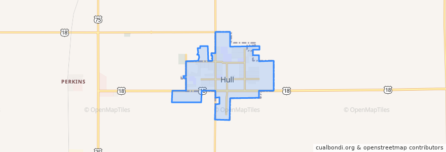 Mapa de ubicacion de Hull.