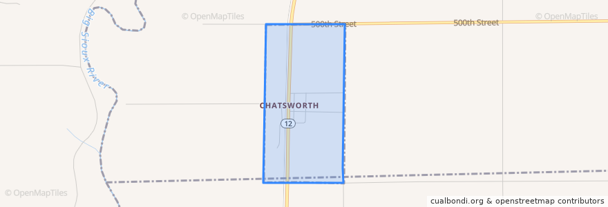 Mapa de ubicacion de Chatsworth.