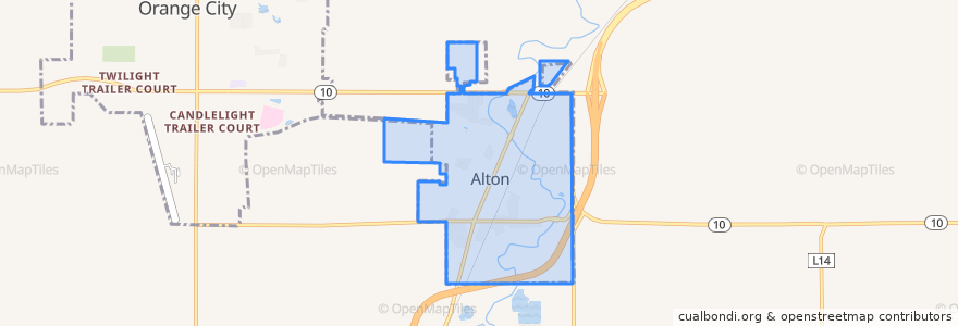 Mapa de ubicacion de Alton.