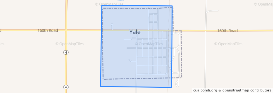 Mapa de ubicacion de Yale.