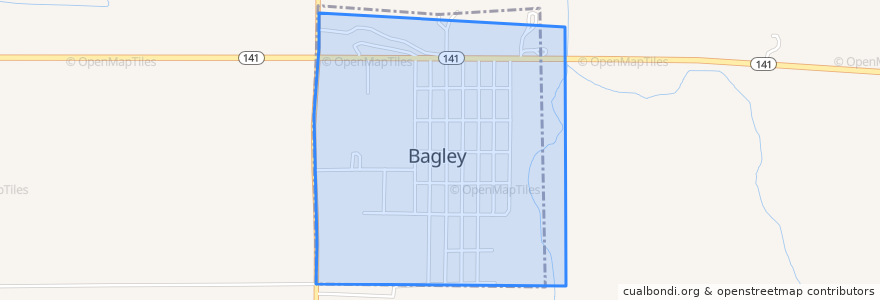 Mapa de ubicacion de Bagley.