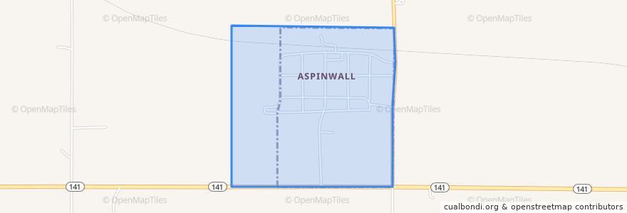 Mapa de ubicacion de Aspinwall.