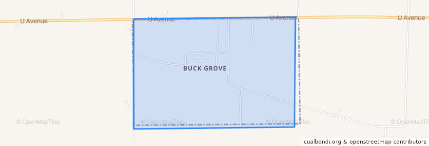 Mapa de ubicacion de Buck Grove.