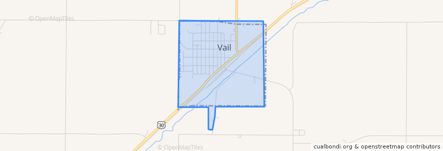 Mapa de ubicacion de Vail.