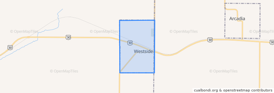 Mapa de ubicacion de Westside.