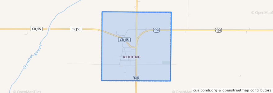 Mapa de ubicacion de Redding.