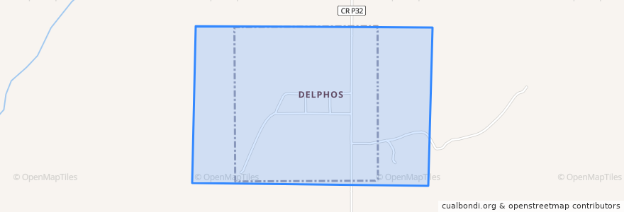 Mapa de ubicacion de Delphos.