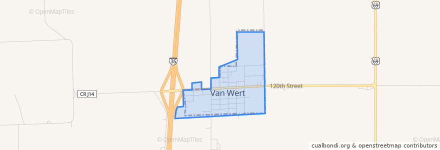 Mapa de ubicacion de Van Wert.