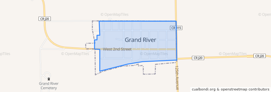 Mapa de ubicacion de Grand River.