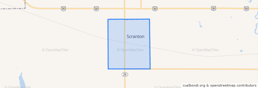 Mapa de ubicacion de Scranton.