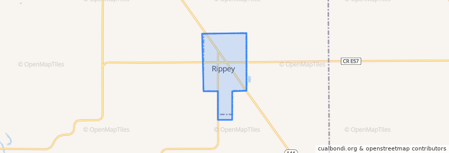 Mapa de ubicacion de Rippey.