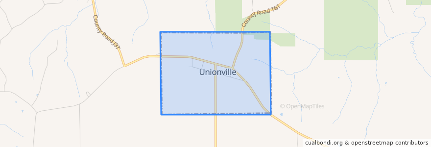 Mapa de ubicacion de Unionville.