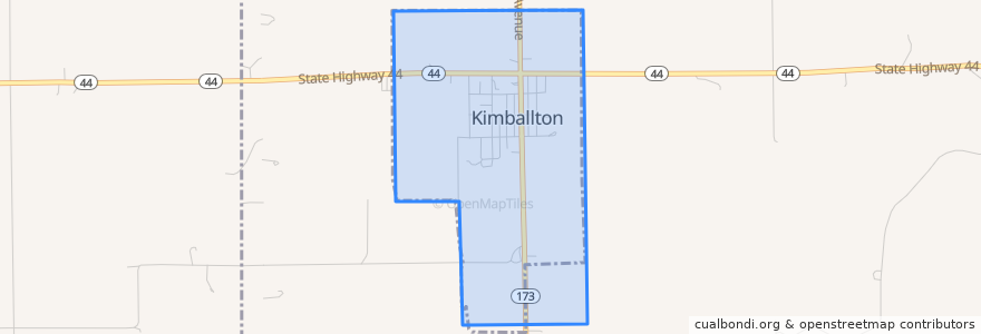 Mapa de ubicacion de Kimballton.