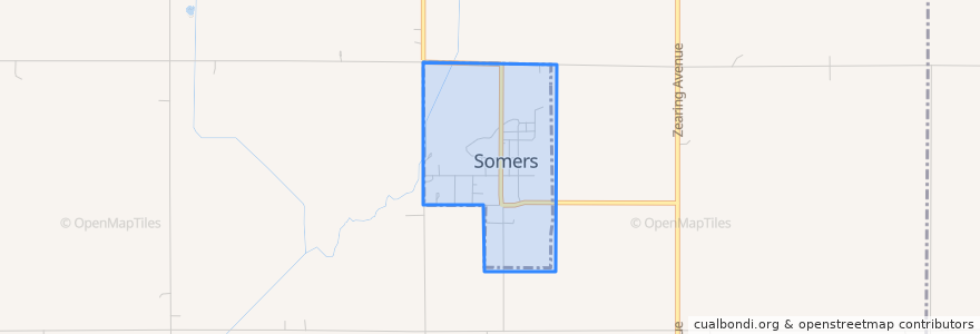 Mapa de ubicacion de Somers.