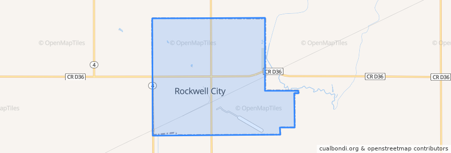 Mapa de ubicacion de Rockwell City.