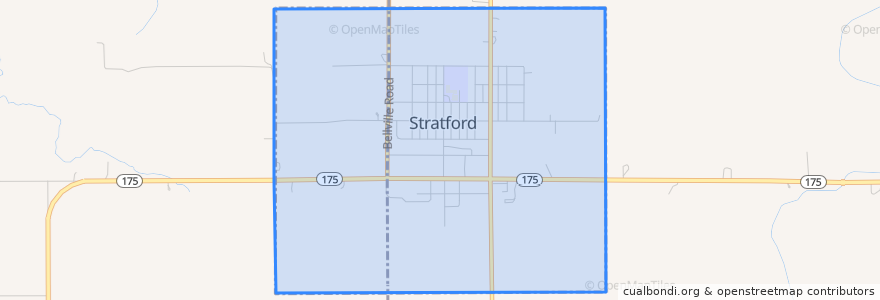 Mapa de ubicacion de Stratford.