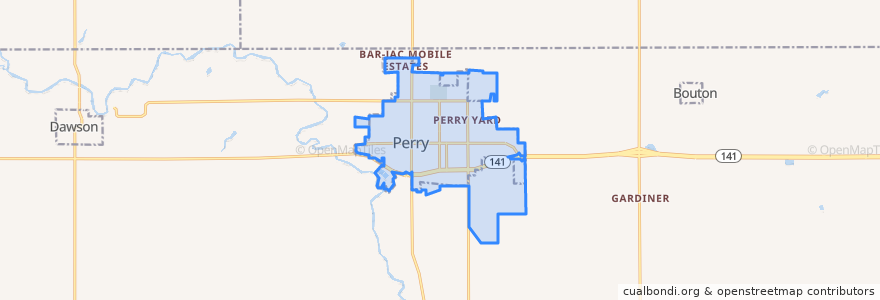 Mapa de ubicacion de Perry.