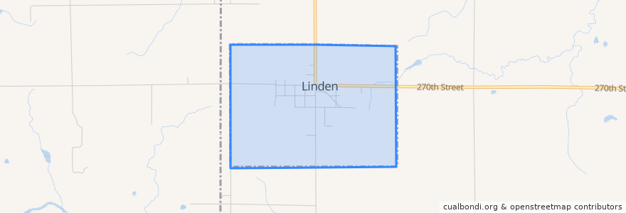 Mapa de ubicacion de Linden.