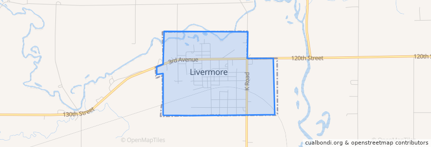 Mapa de ubicacion de Livermore.