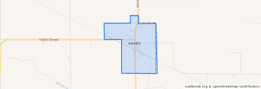 Mapa de ubicacion de Hardy.