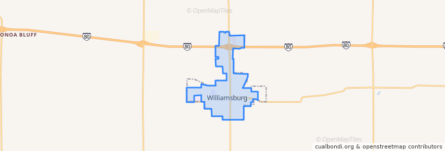 Mapa de ubicacion de Williamsburg.