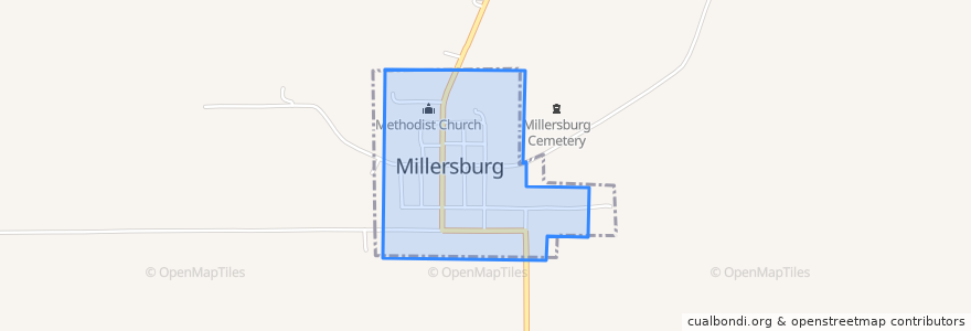 Mapa de ubicacion de Millersburg.