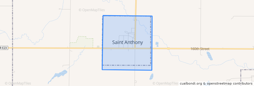 Mapa de ubicacion de St. Anthony.