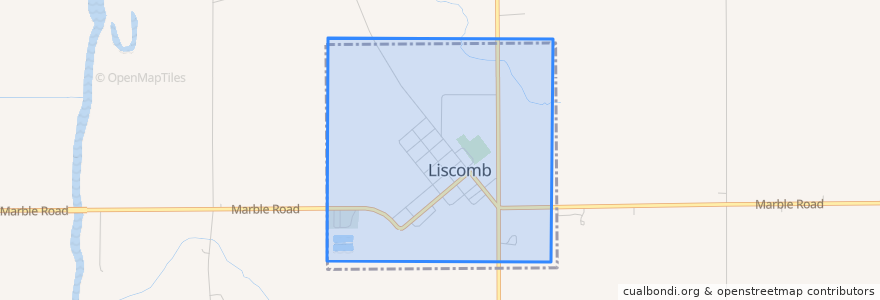 Mapa de ubicacion de Liscomb.