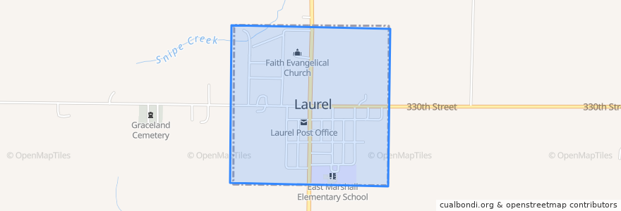 Mapa de ubicacion de Laurel.